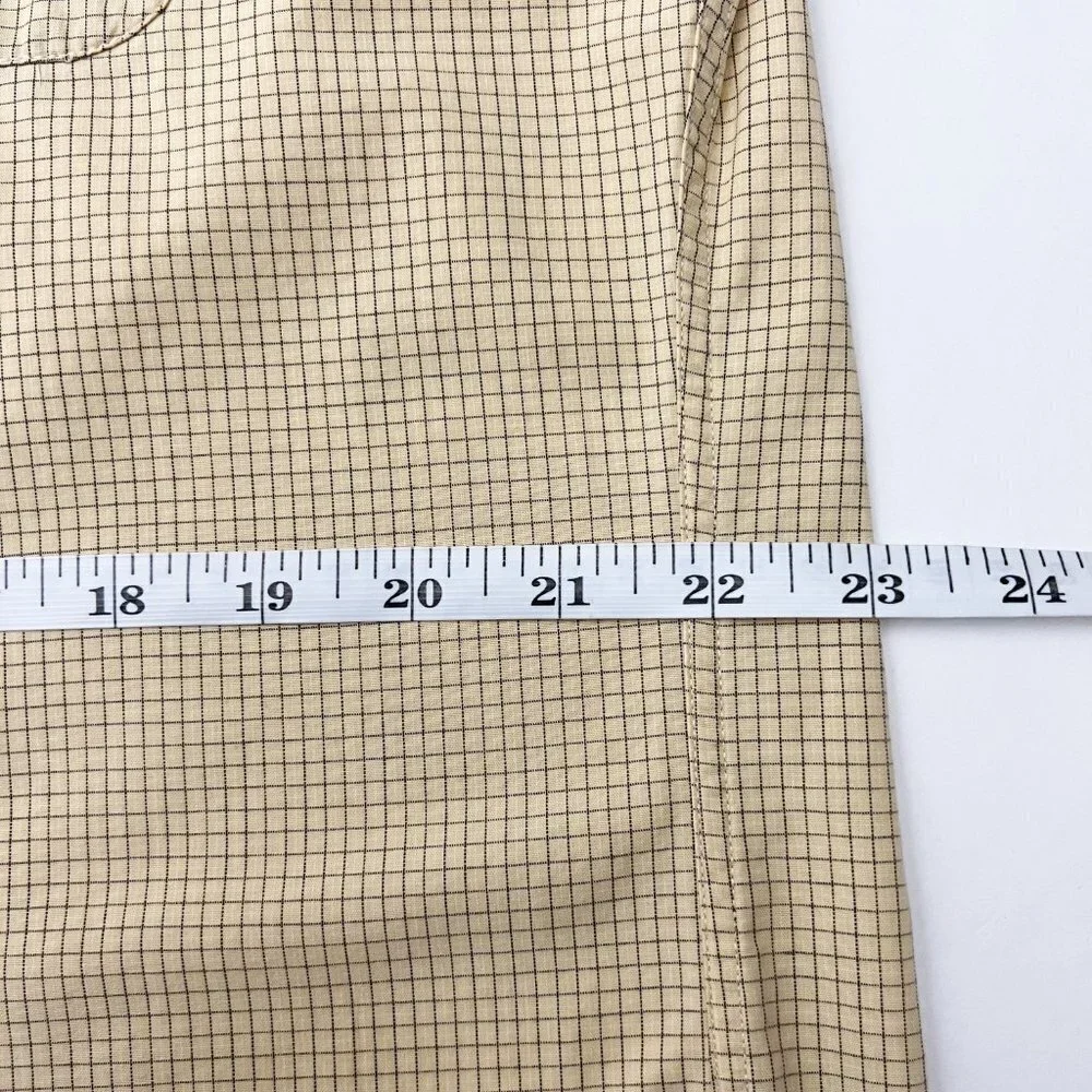 J. Crew Shirt Men's Size M Yellow Grey Checkered Print Button Down